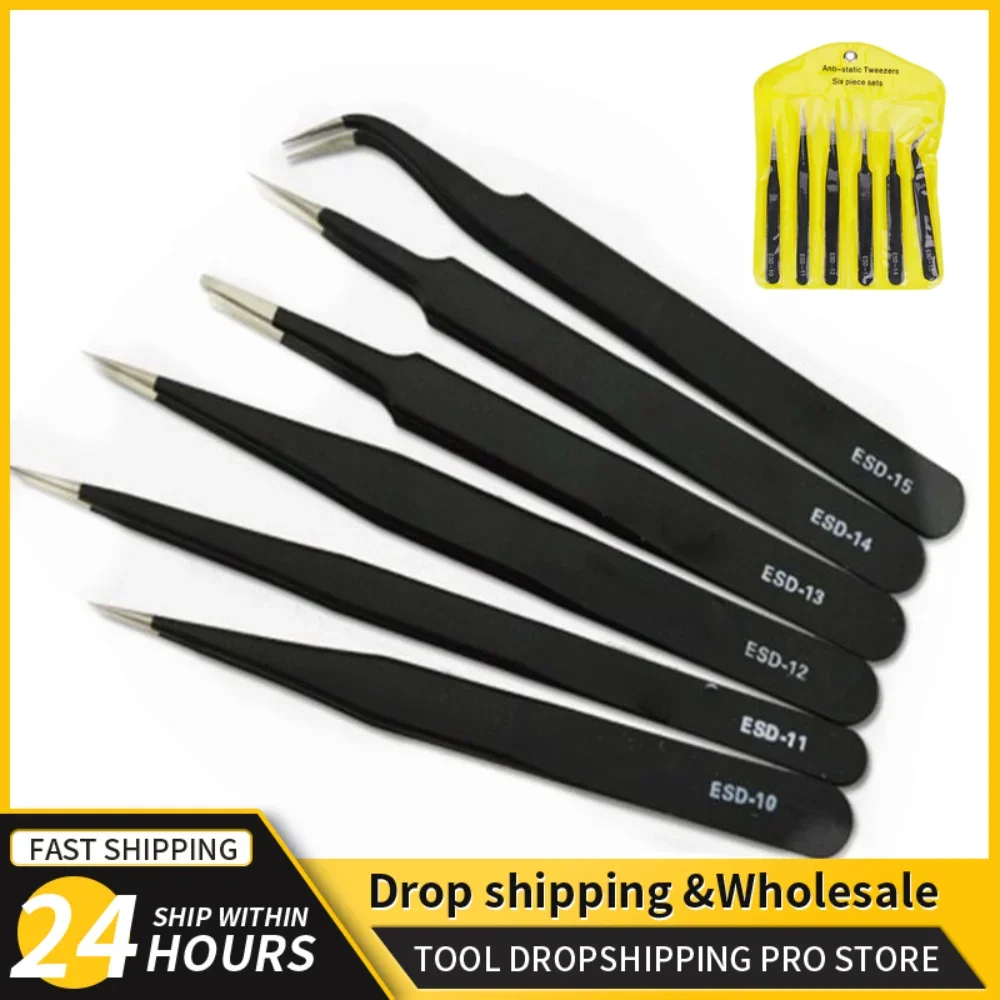 6pcs Precision Tweezers Set ES - Electronics Repair Tools 评论和价格